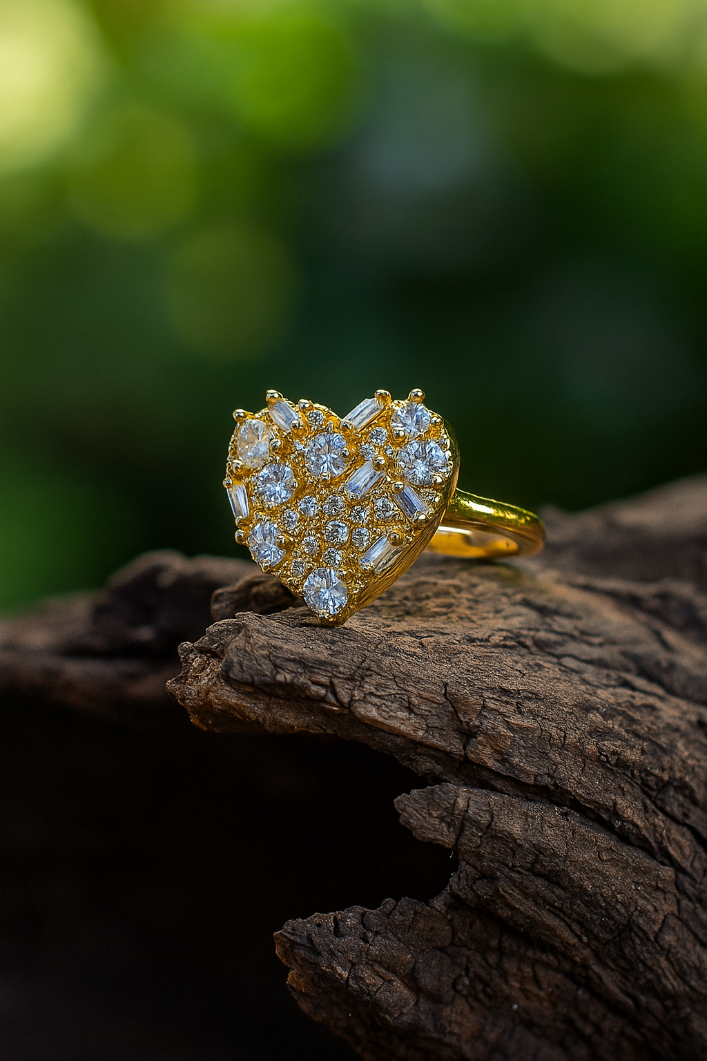 Heart Cluster Nugget Ring